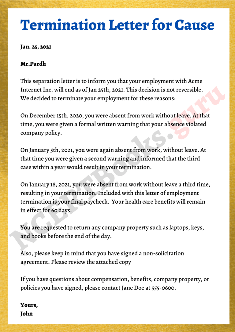 Termination Letter Template, Samples How to Write a Termination Letter?