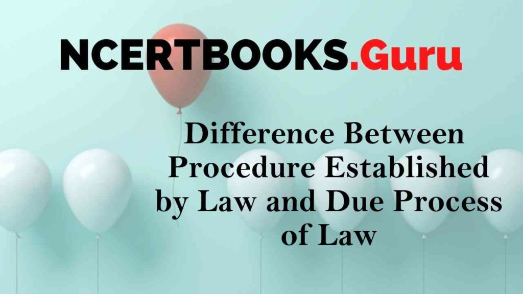 Difference Between Procedure Established By Law and Due Process of Law