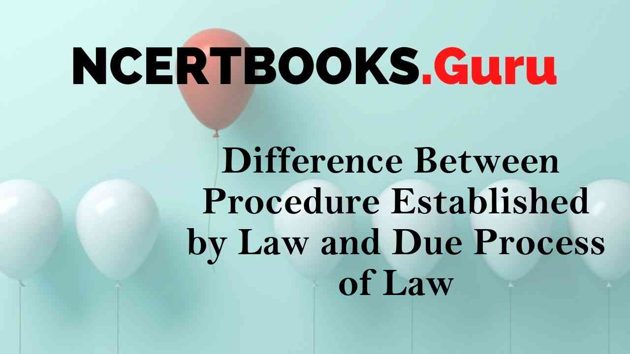 Difference Between Procedure Established By Law and Due Process of Law