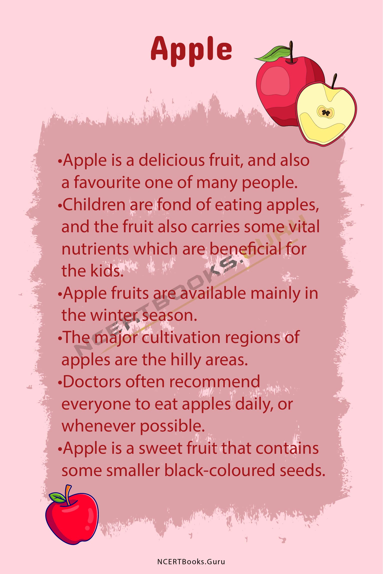 10 Lines on Apple Fruit 1