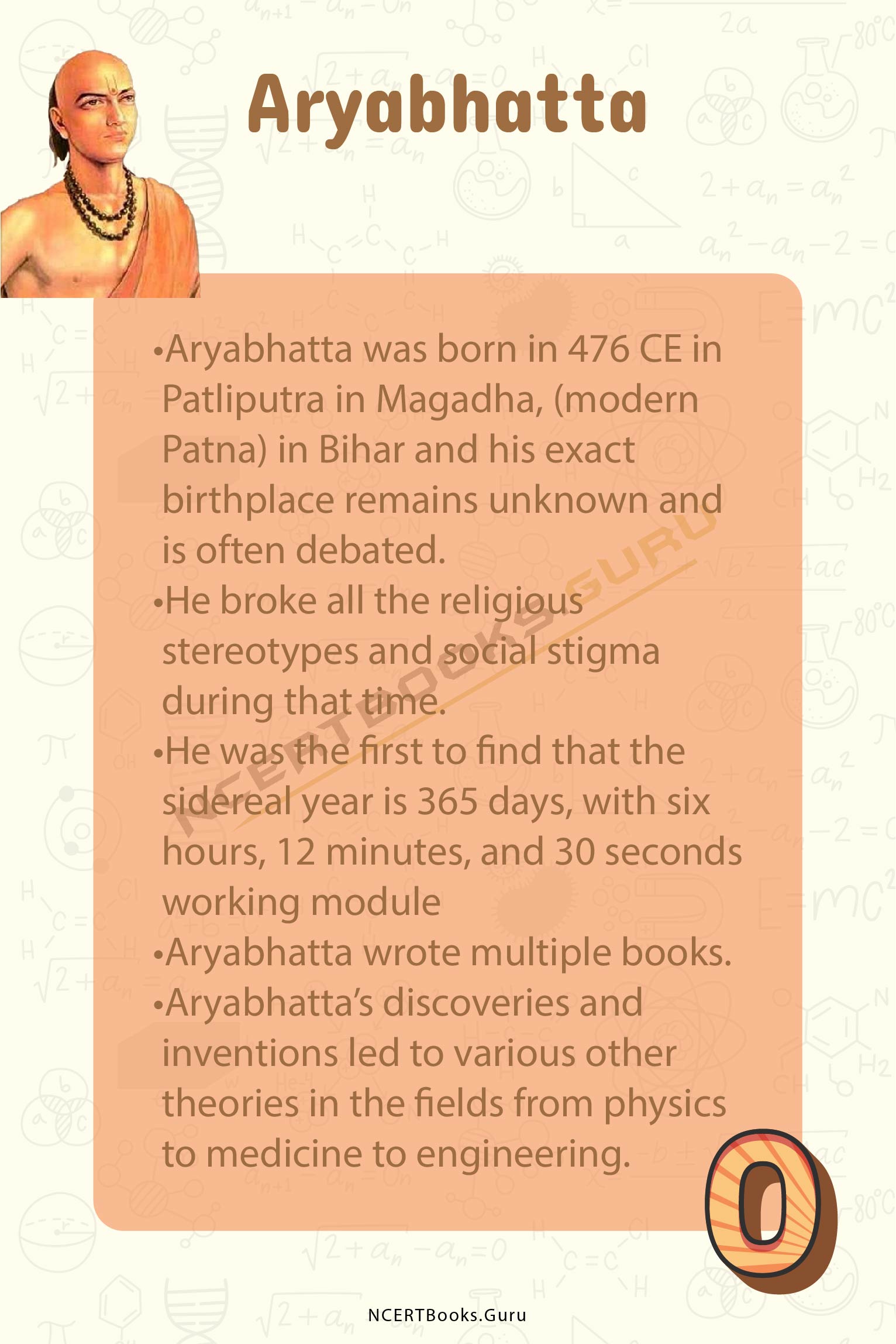 Aryabhatta Great Mathematician Short Biography - 340 Words