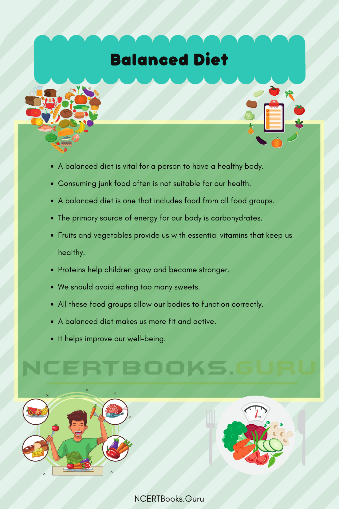 10 Lines on Balanced Diet for Students and Children in English - NCERT Books