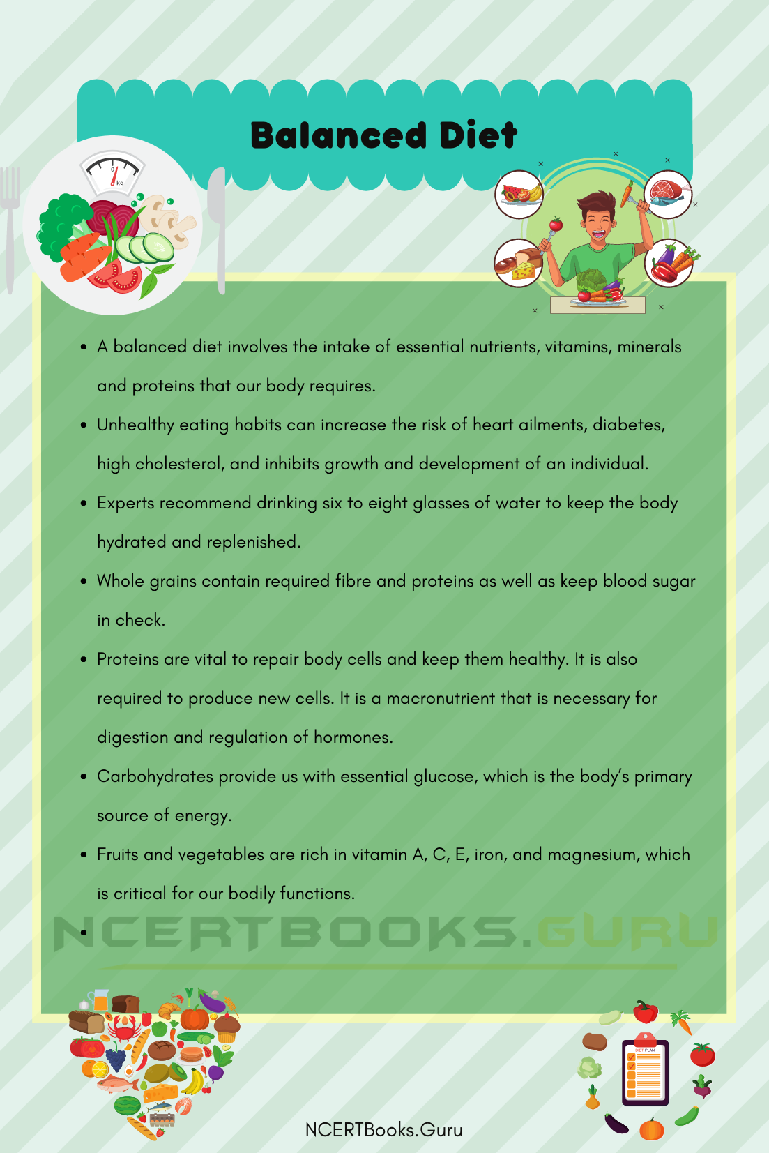 balanced diet essay for class 3