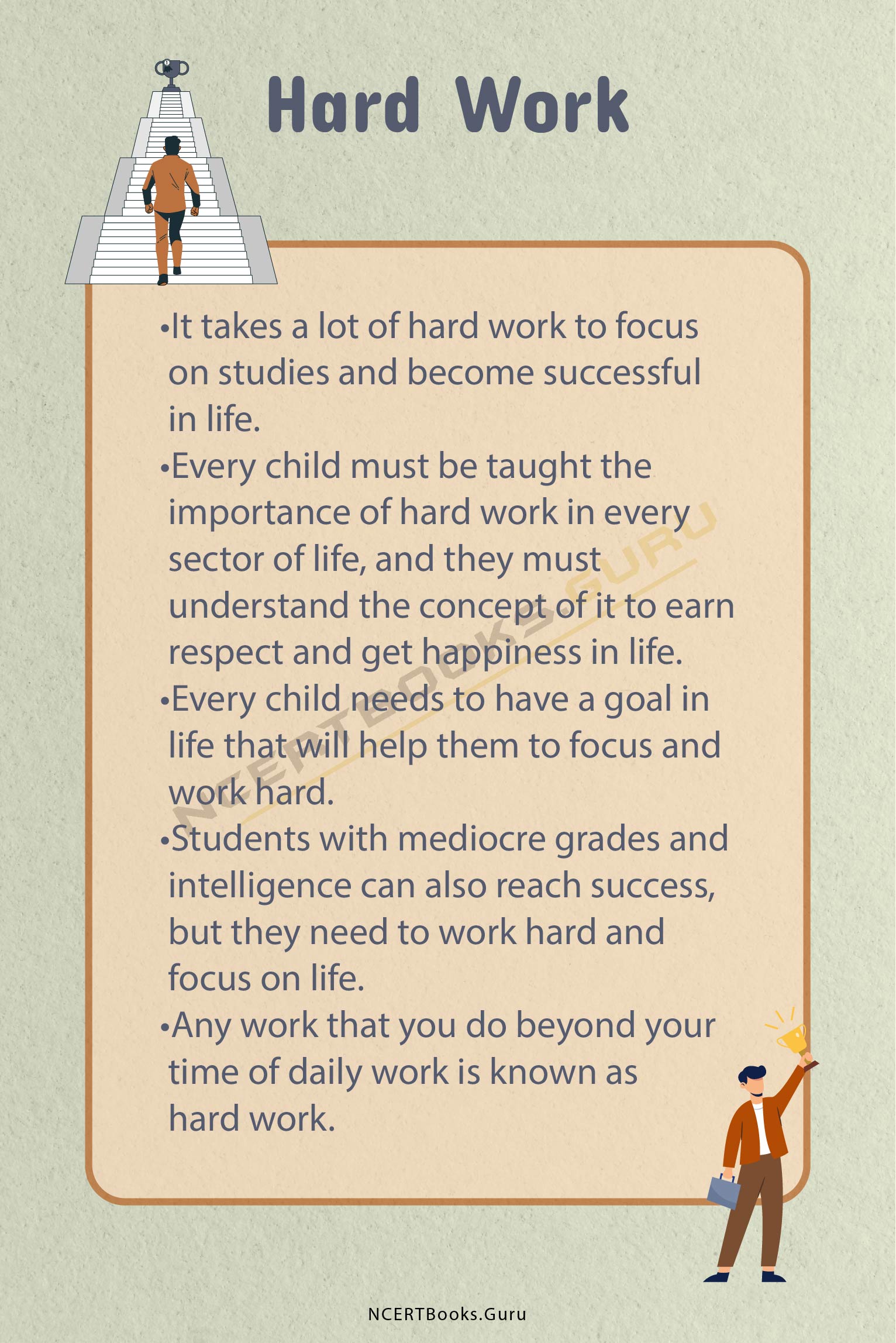 essay on hard work for class 2