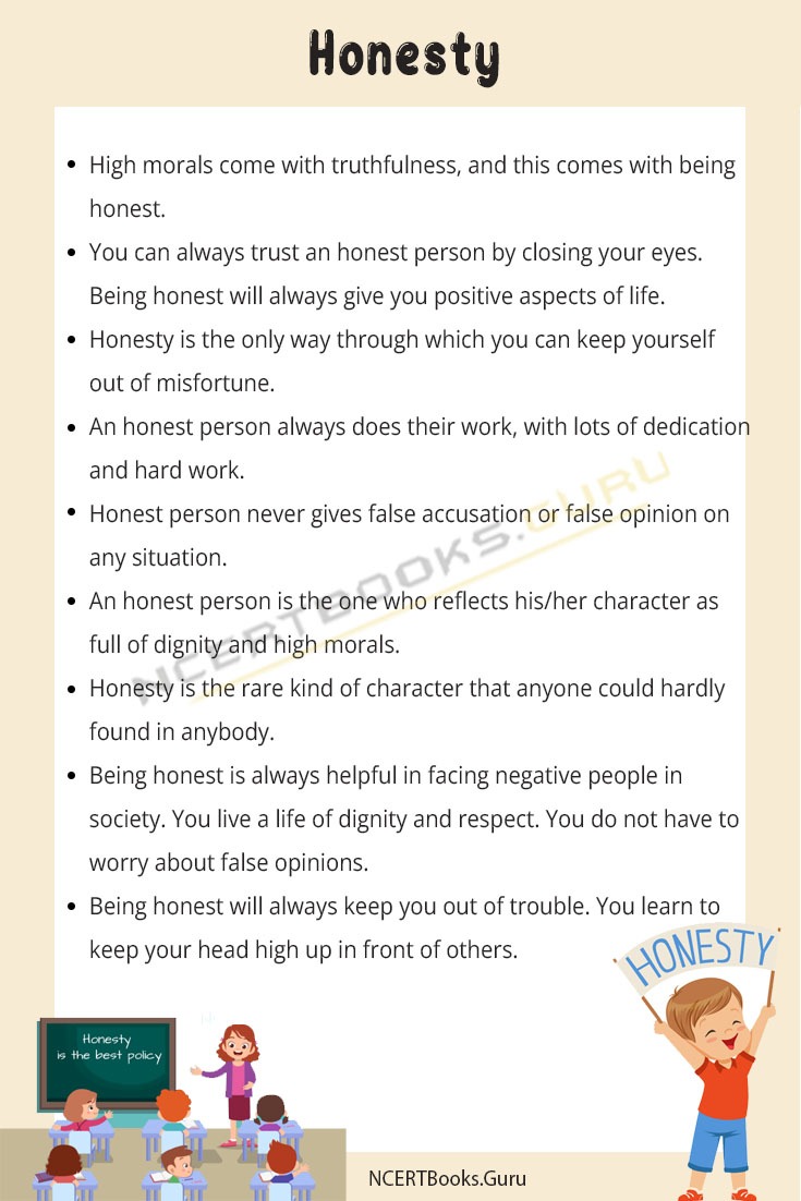 essay on honesty for class 8