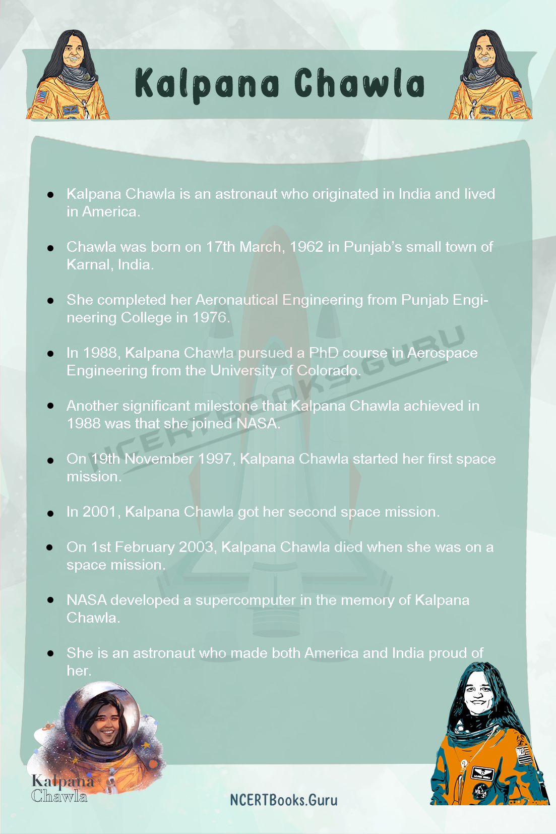 10 Lines on Kalpana Chawla 1