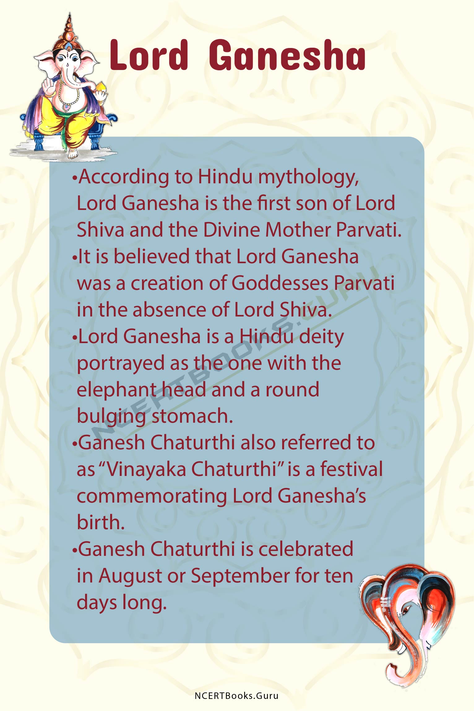 10 Lines on Lord Ganesha for Students and Children in English - NCERT Books 10 Lines on Lord Ganesha for Students and Children in English - NCERT Books