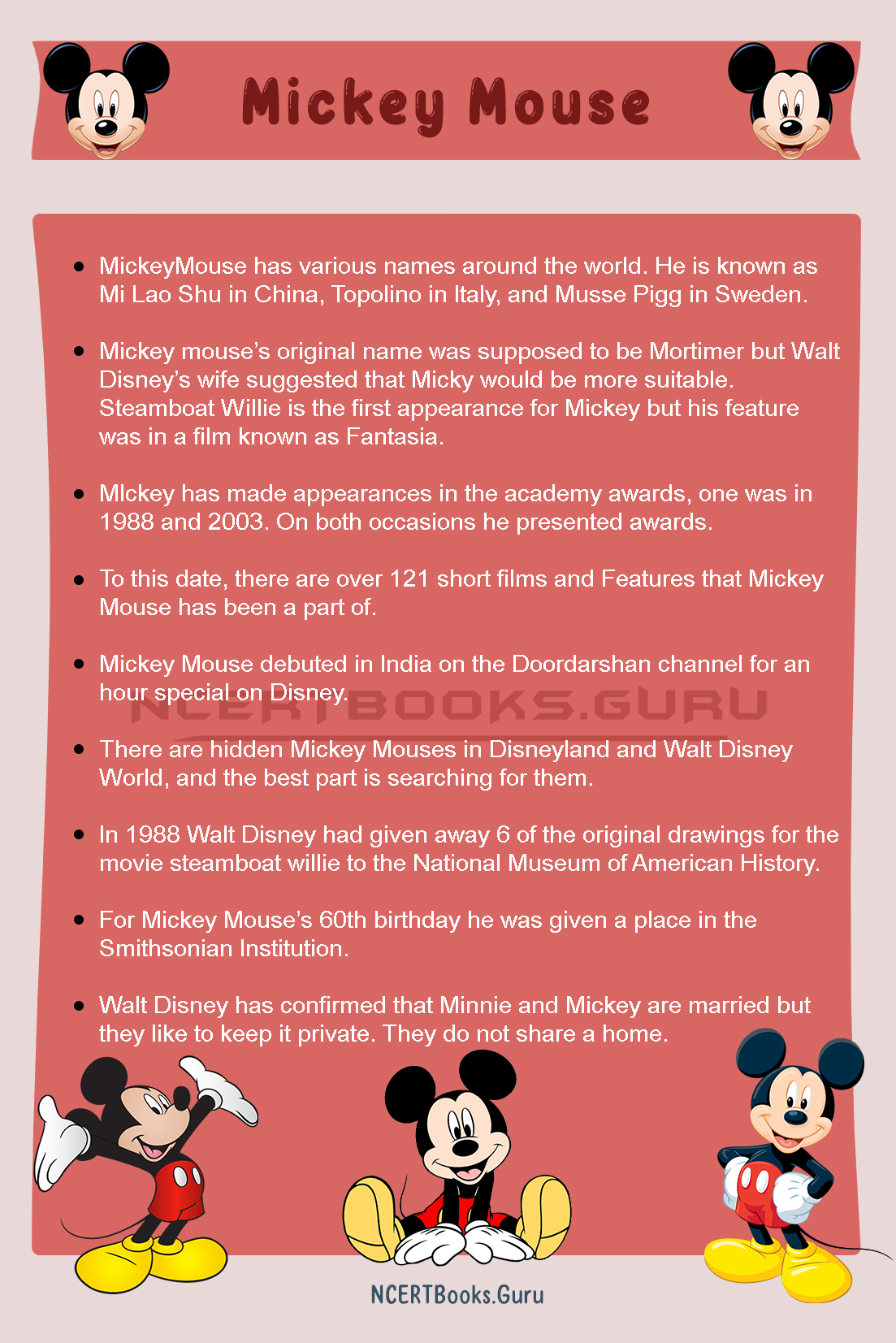 few lines on minnie mouse