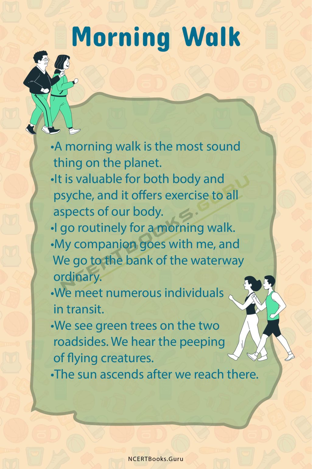 a morning walk essay in english for class 6