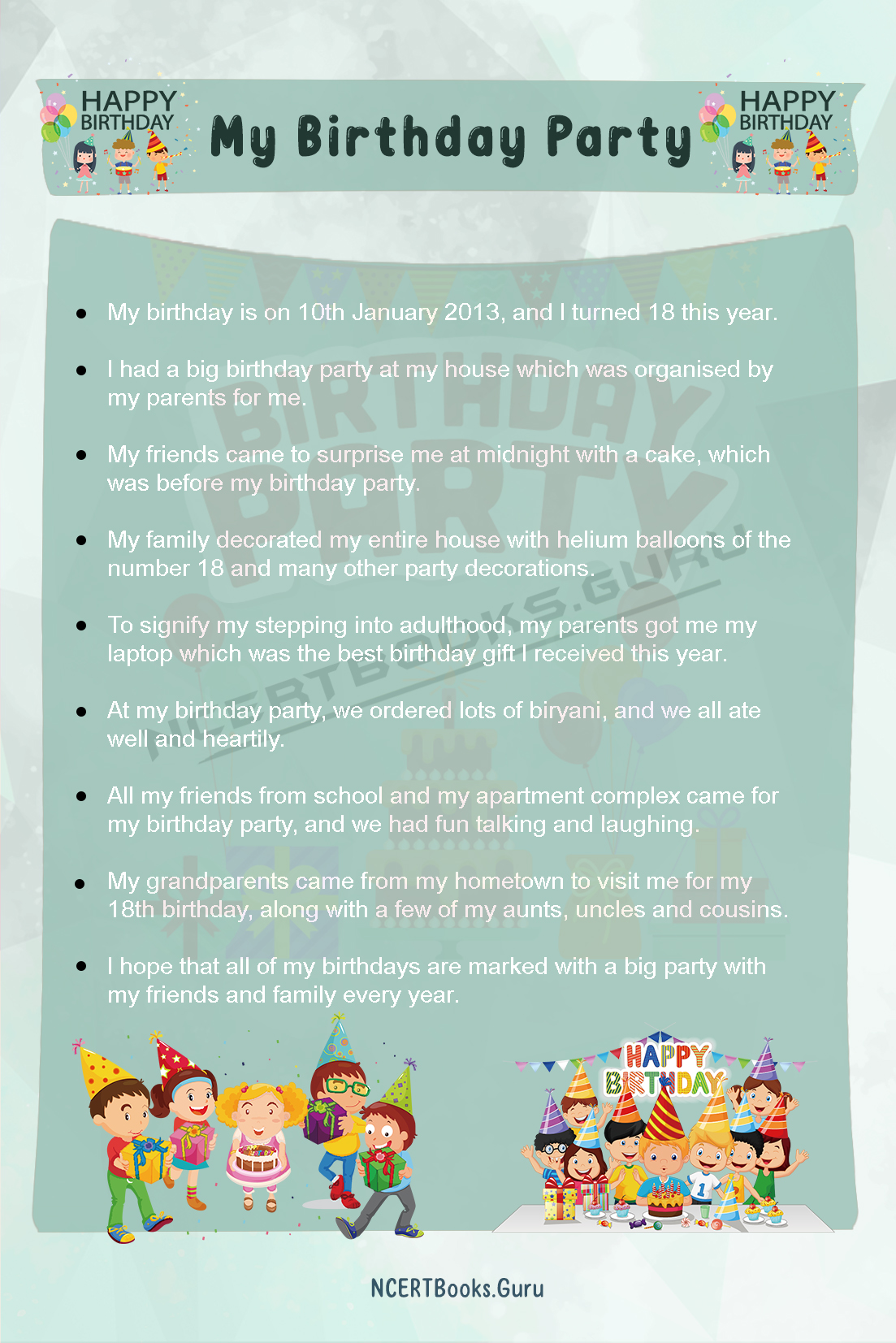 10 Lines on My Birthday Party for Students and Children in English ...
