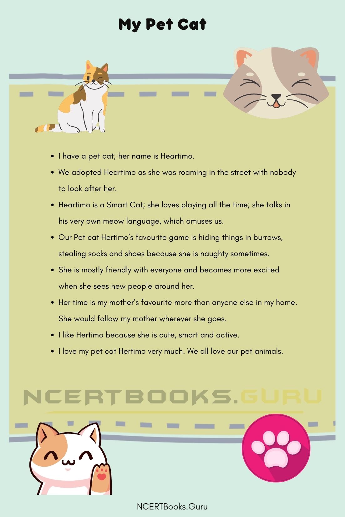 10 Lines on My Pet Cat for Students and Children in English - NCERT Books