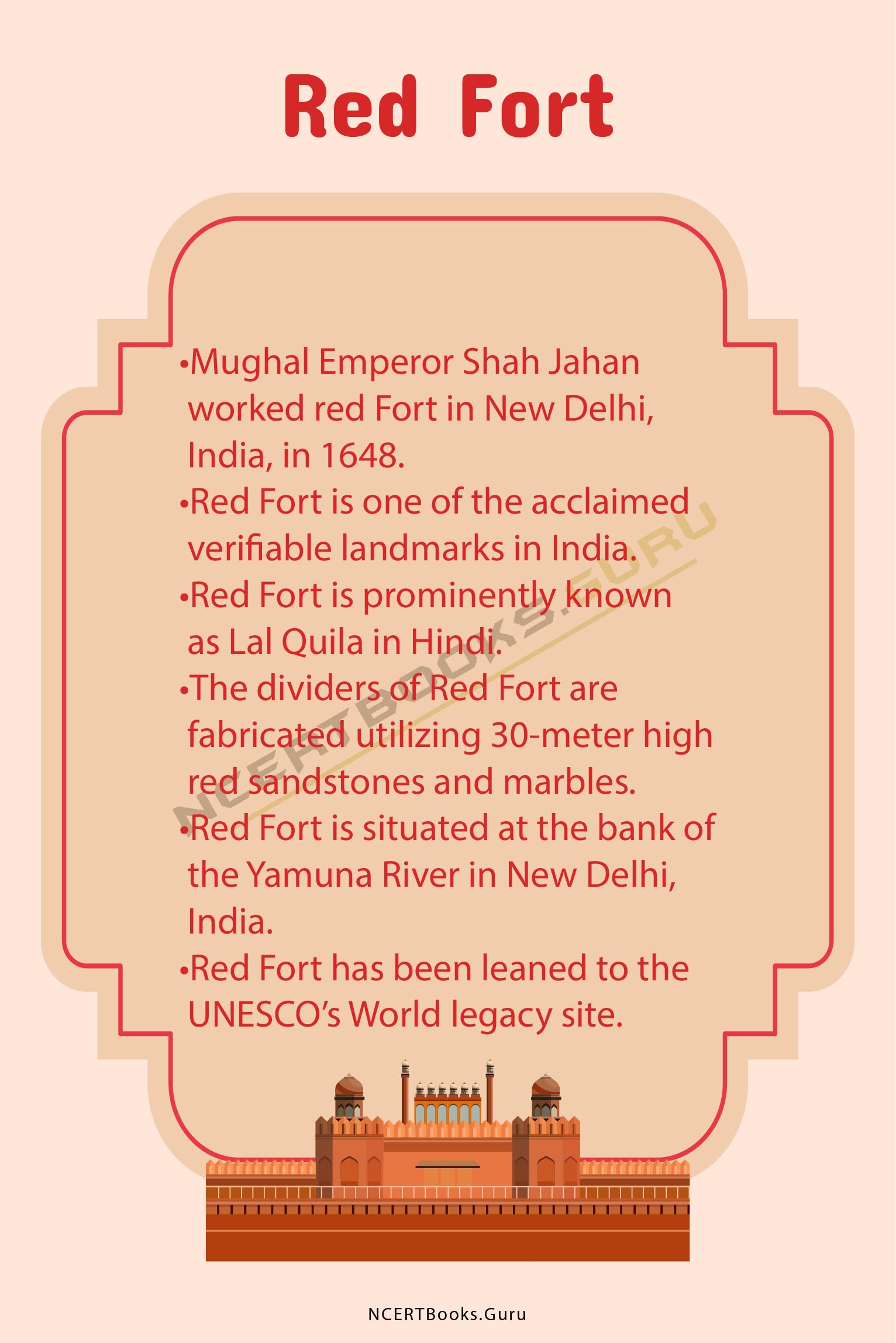 short essay on red fort for class 7