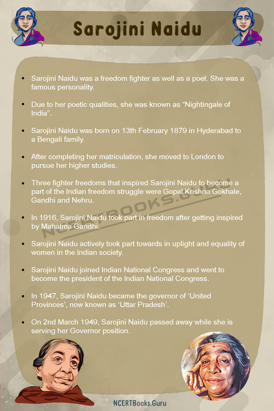 10 Lines on Sarojini Naidu 1