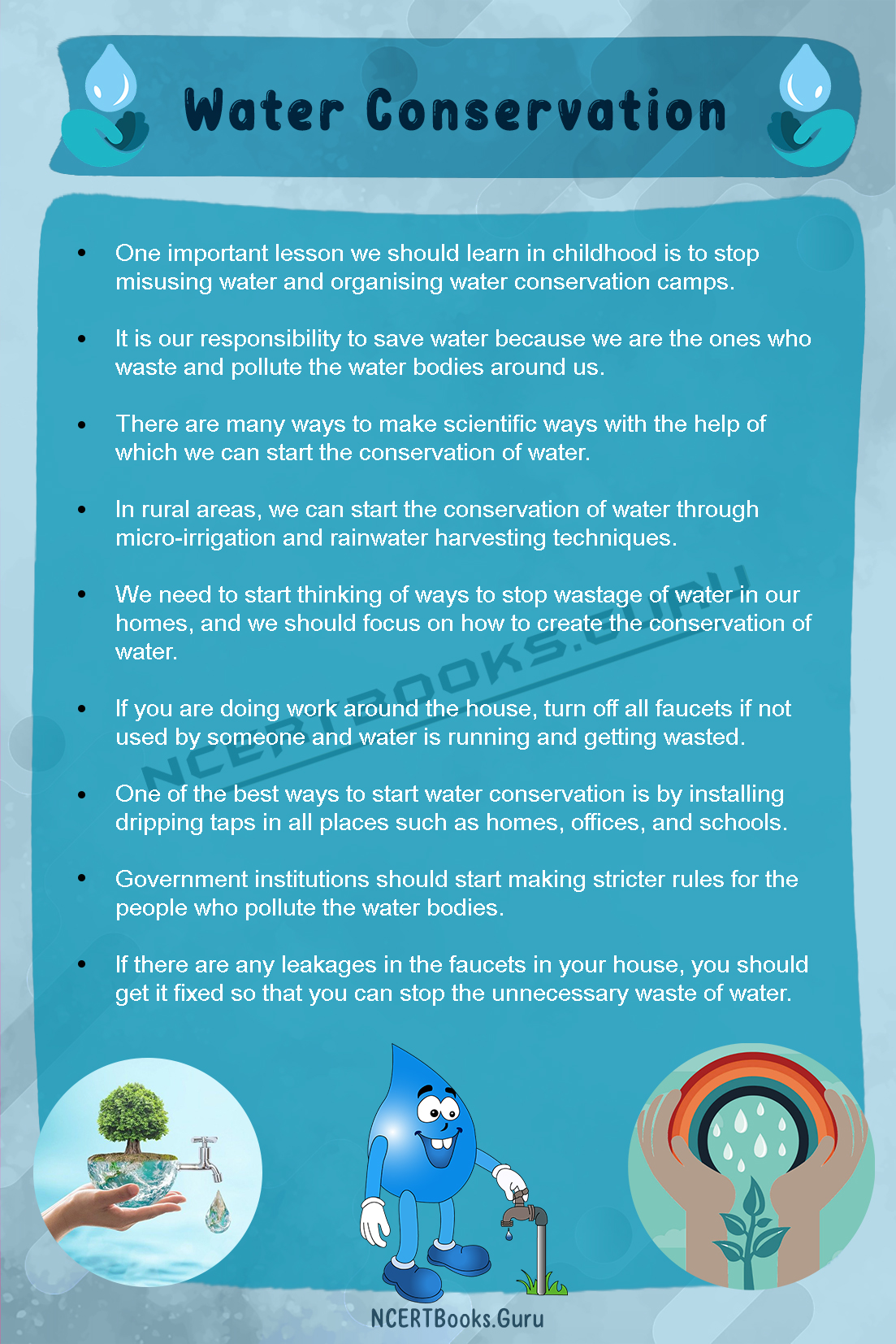 10 Lines on Water Conservation for Students and Children in