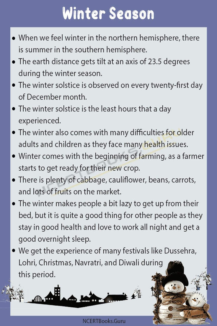 10 Lines on Winter Season for Students and Children in English ...