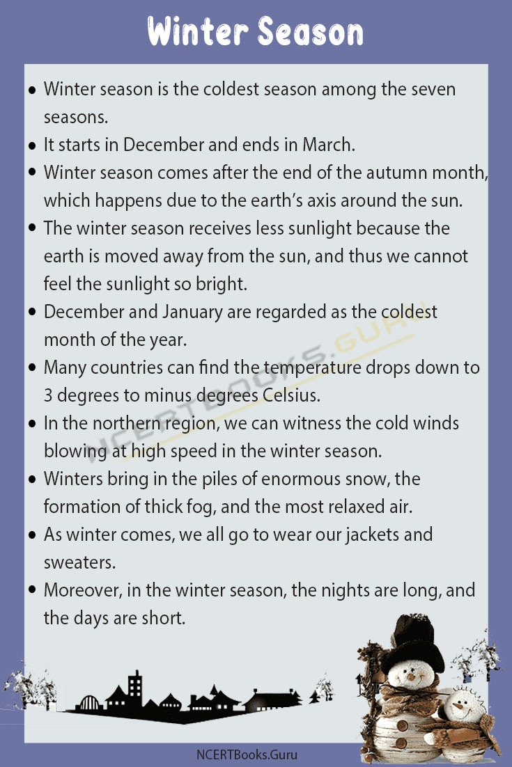 10 Lines on Winter Season 2