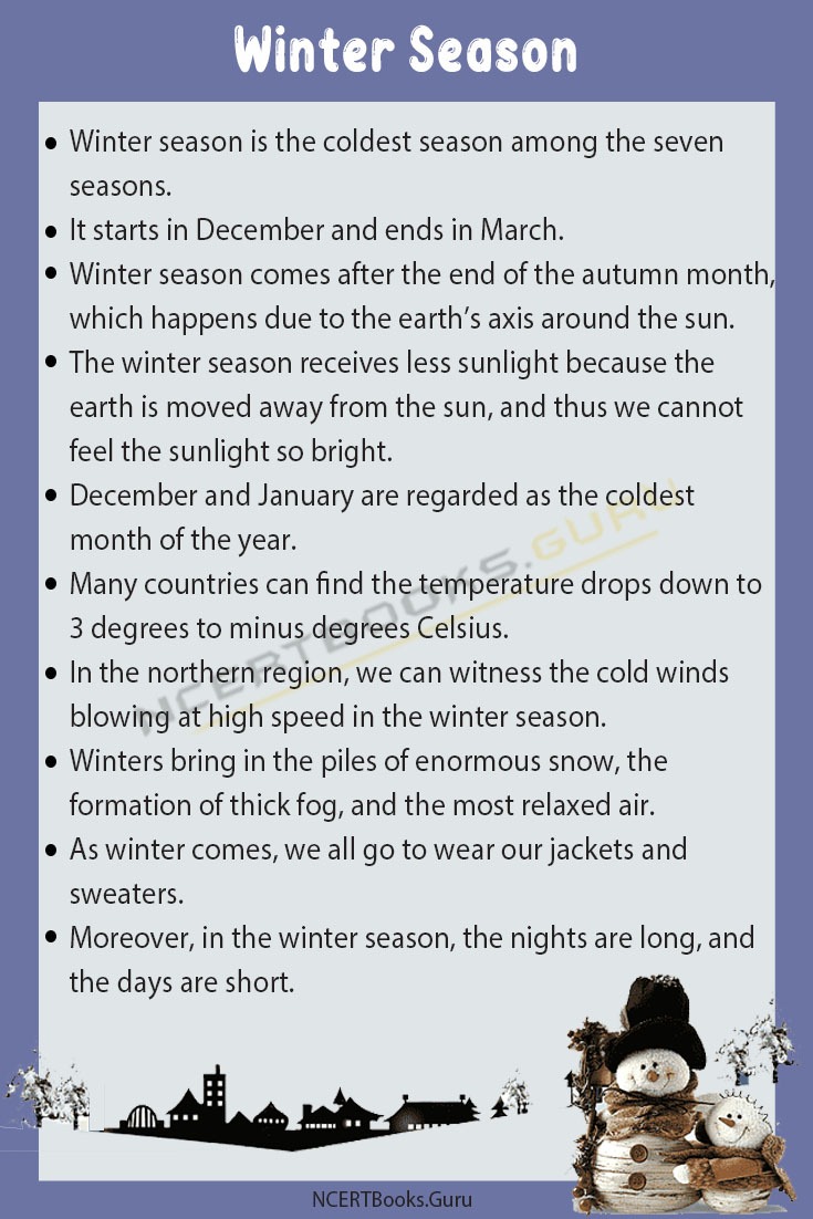 10 Lines on Winter Season for Students and Children in English ...