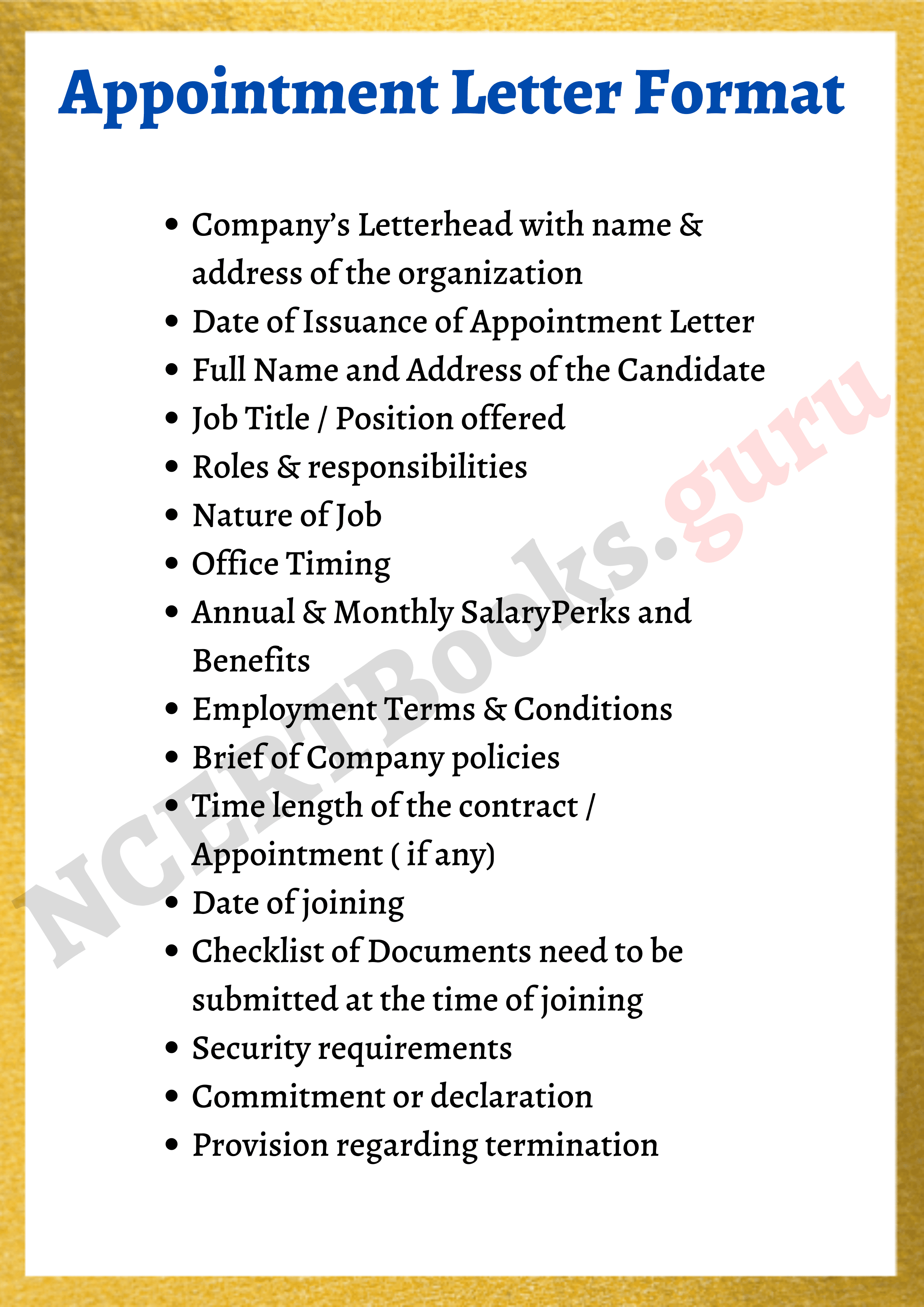 Appointment Letter Format