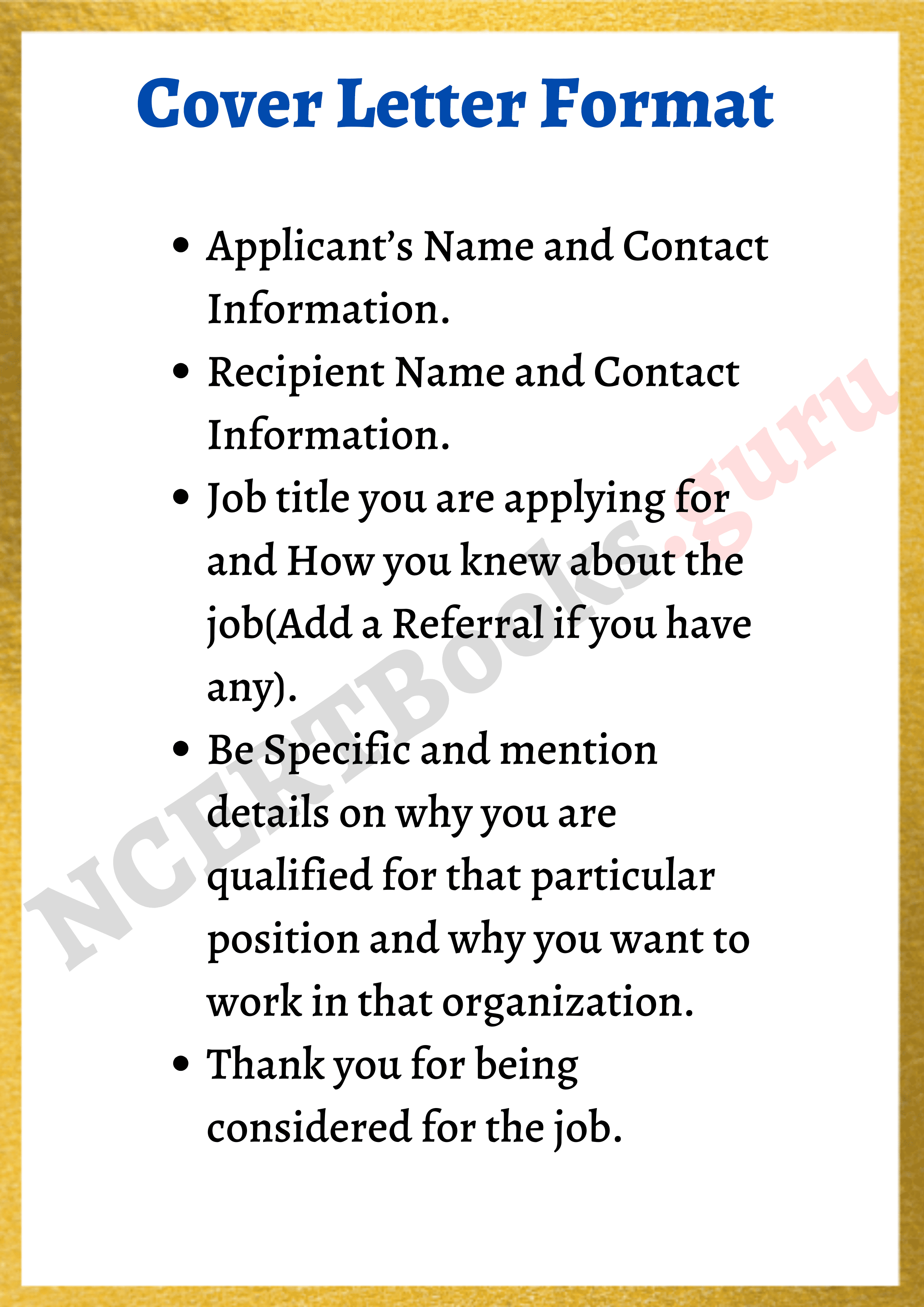 Cover Letter Format