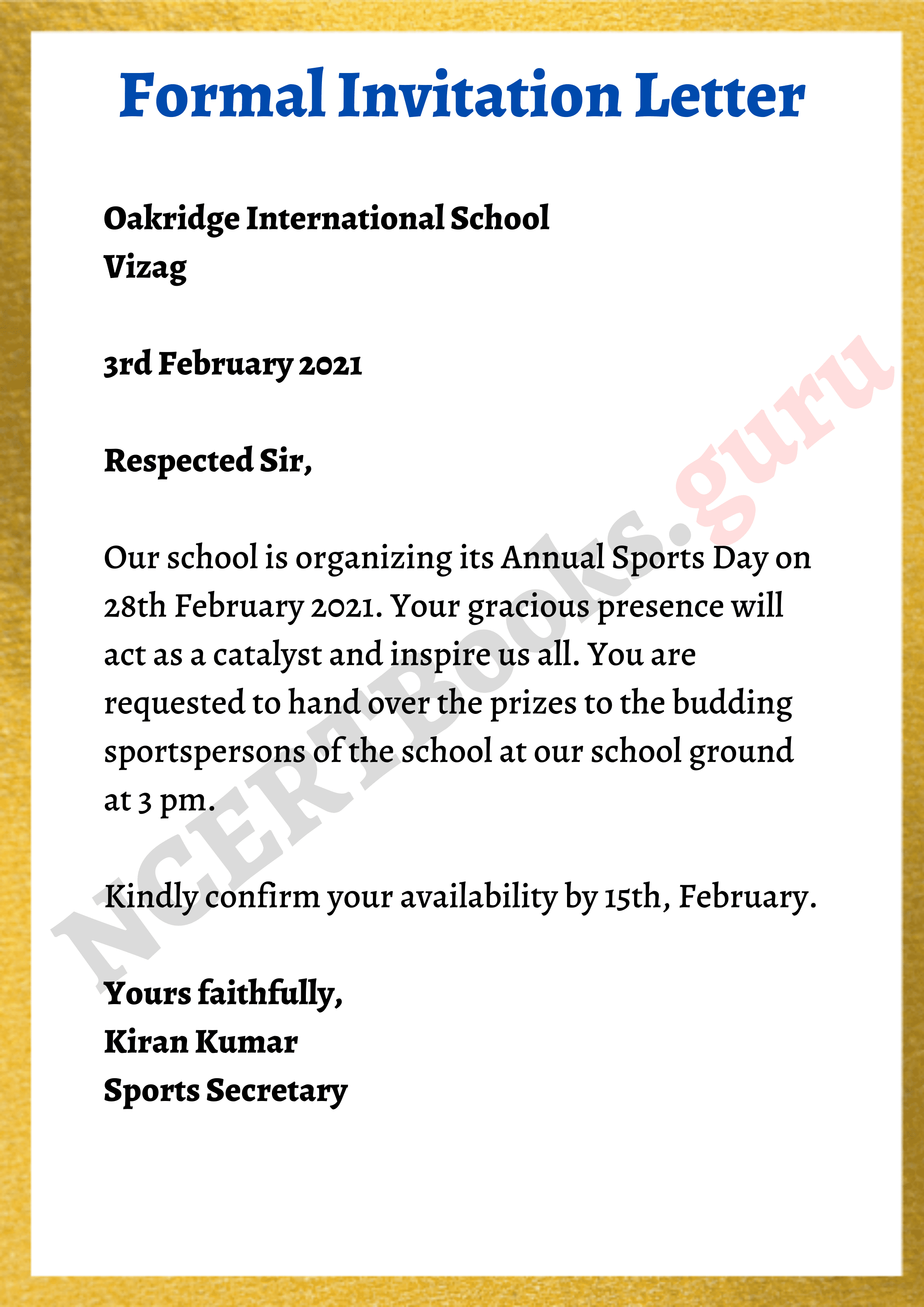 essay invitation letter