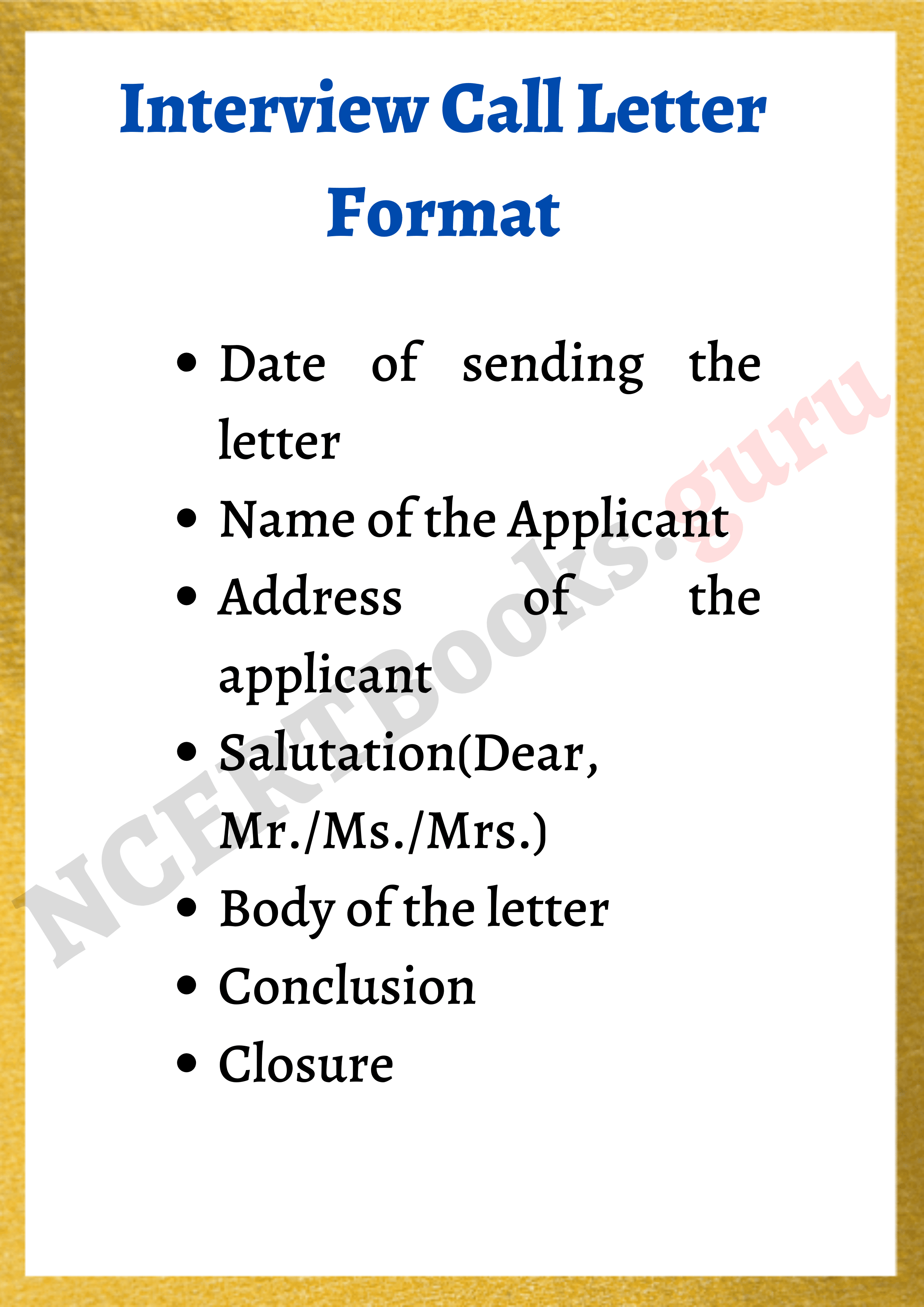 Interview Call Letter Format