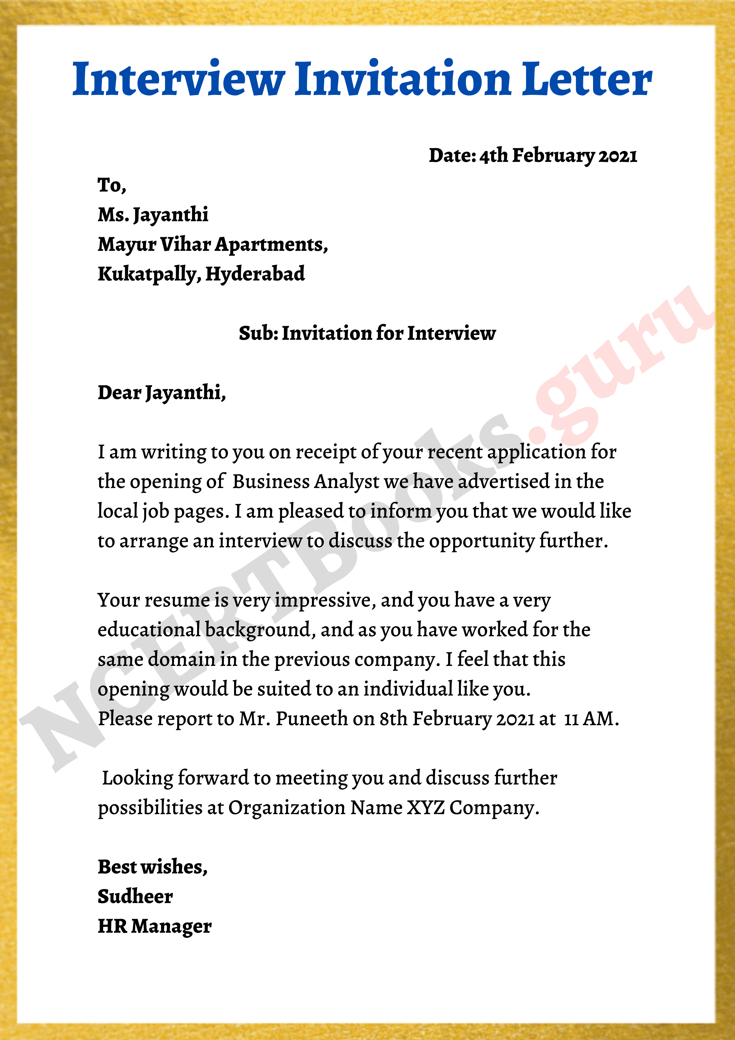 Interview Invitation Letter