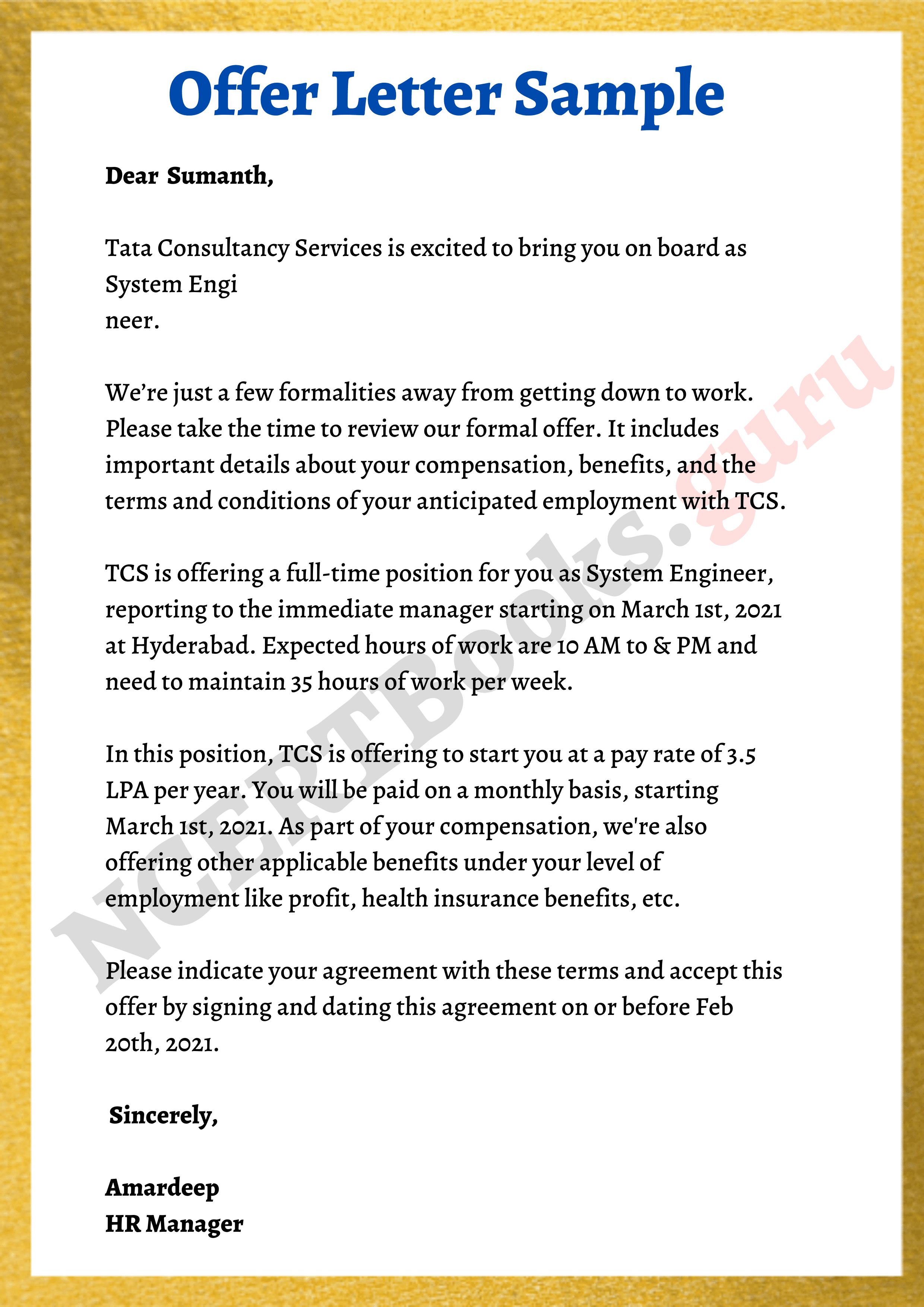 English Offer Letter - Hot Bubble