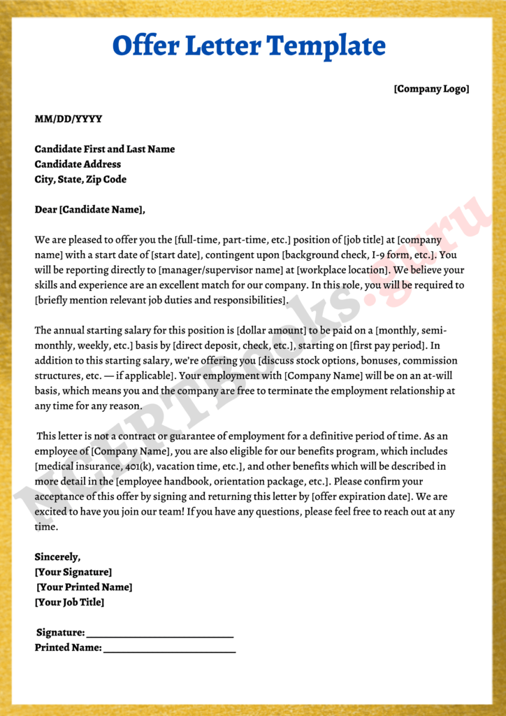 Free Offer Letter Format, Samples | Tips on How to Write an Offer Letter?