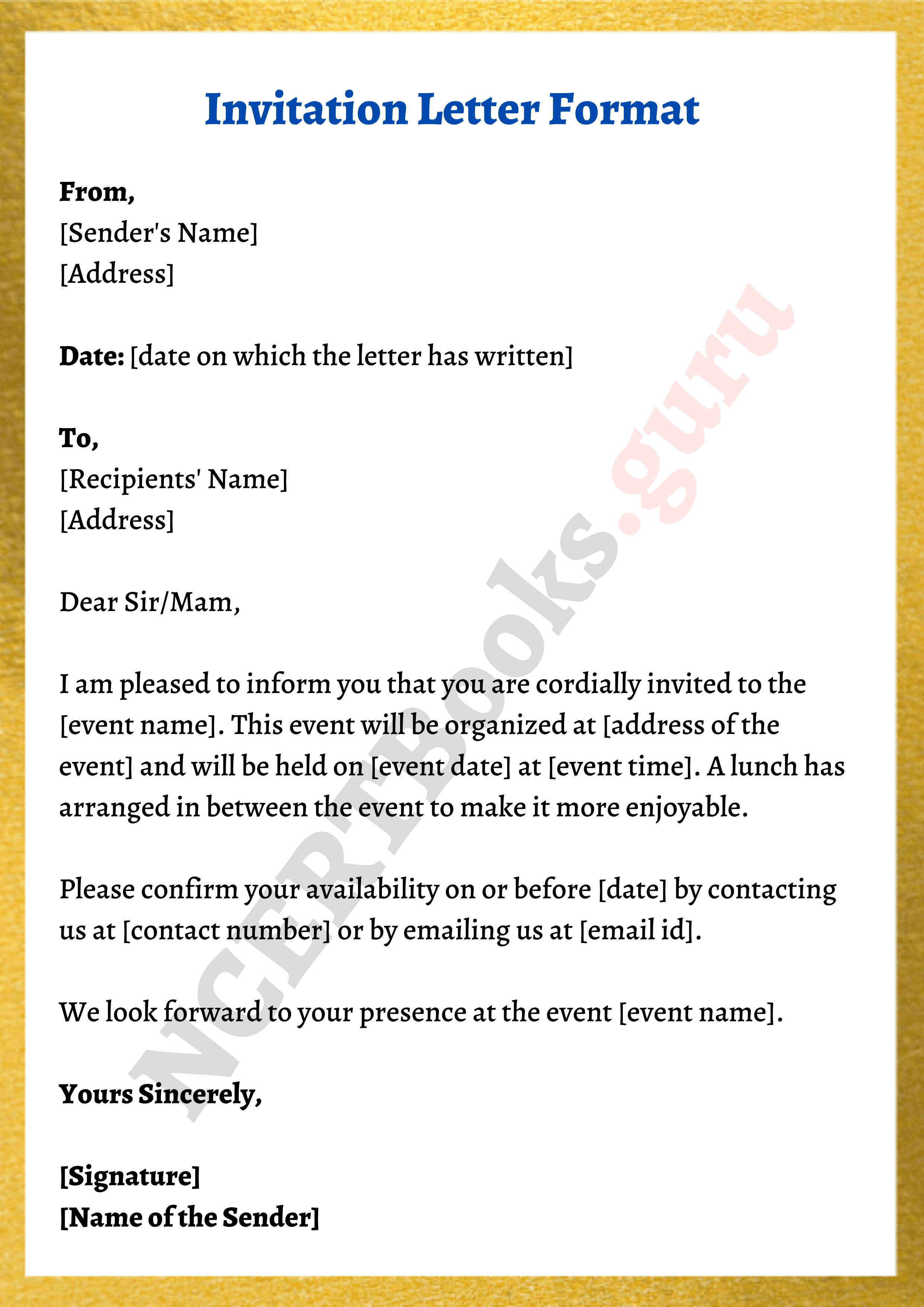 invitation letter format