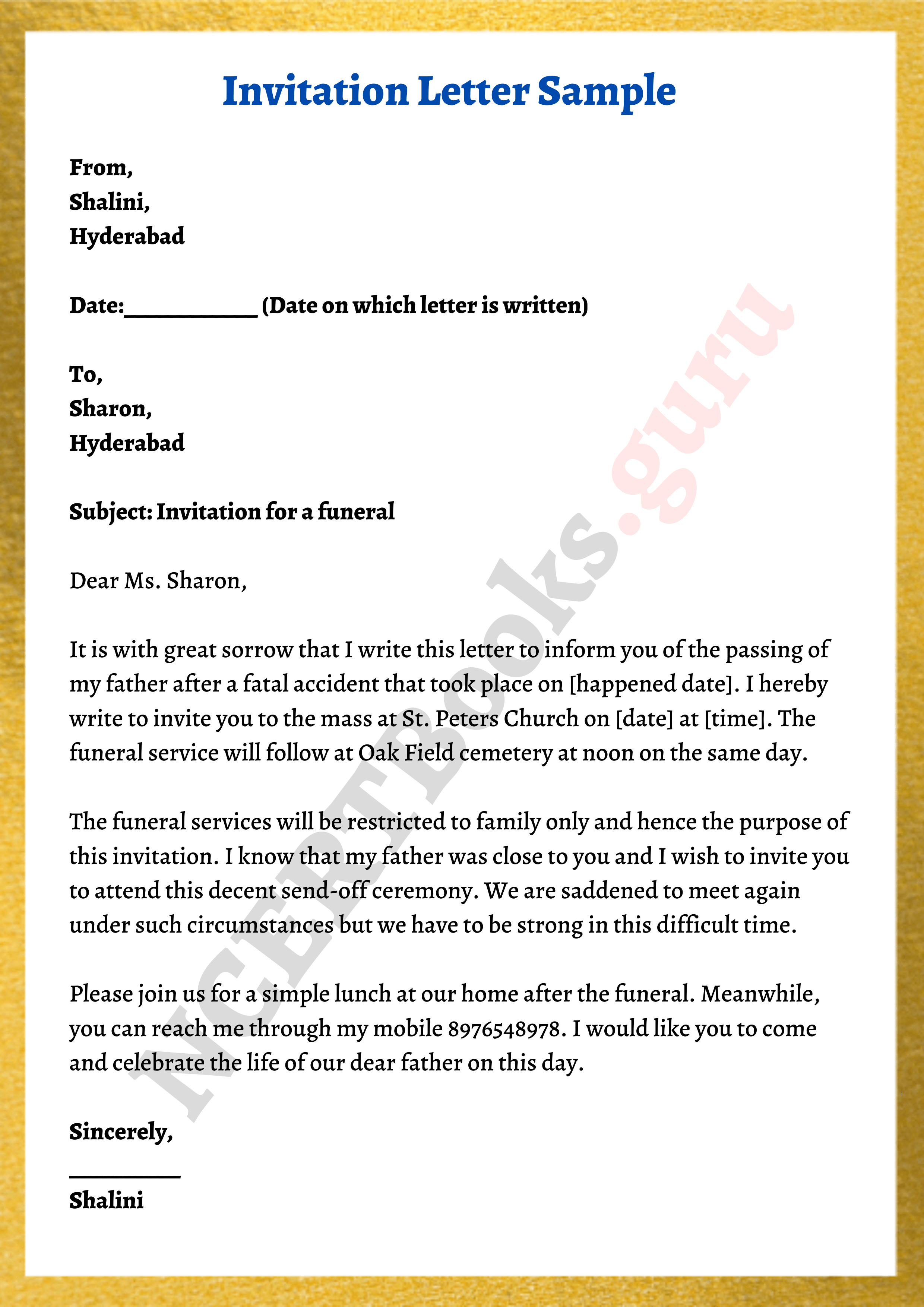 how to write a presentation invitation letter