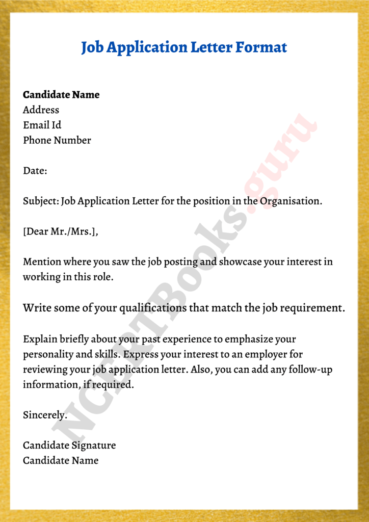 how write an application letter for employment