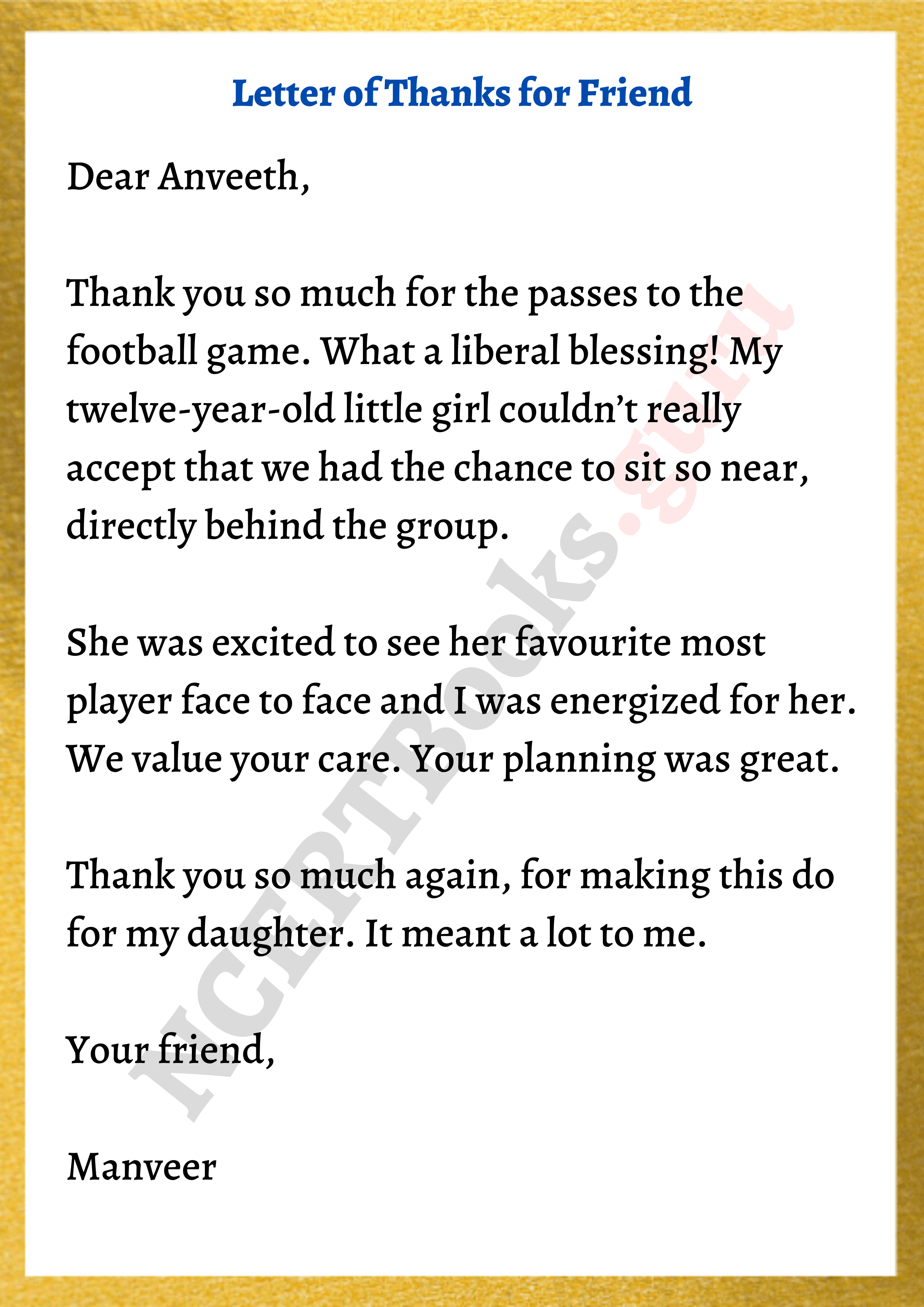 thank you letter for friend