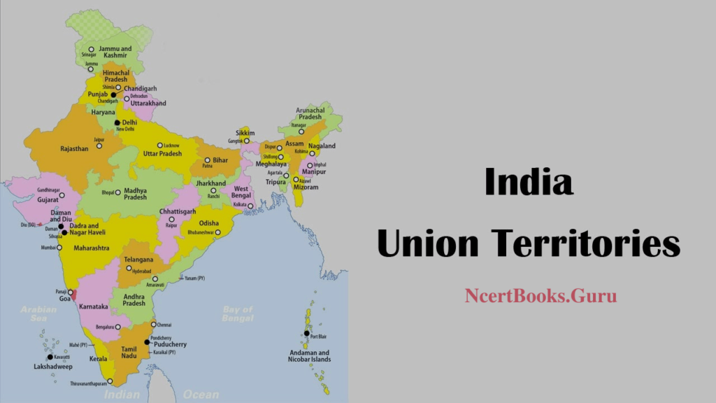 7 Union Territories On Political Map Of India Map