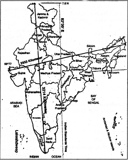 NCERT Solutions for Class 9 Social Science Geography Chapter 1 India-Size and Location 1