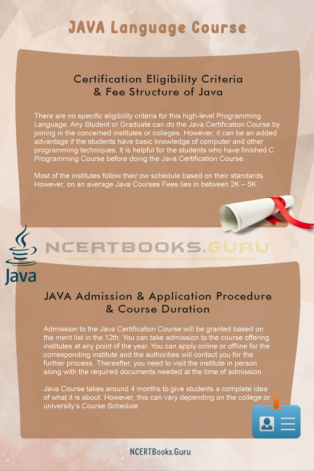 JAVA Language Course Details 1