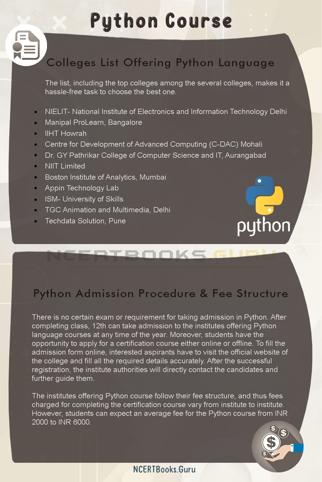 What is the fees for Python course?
