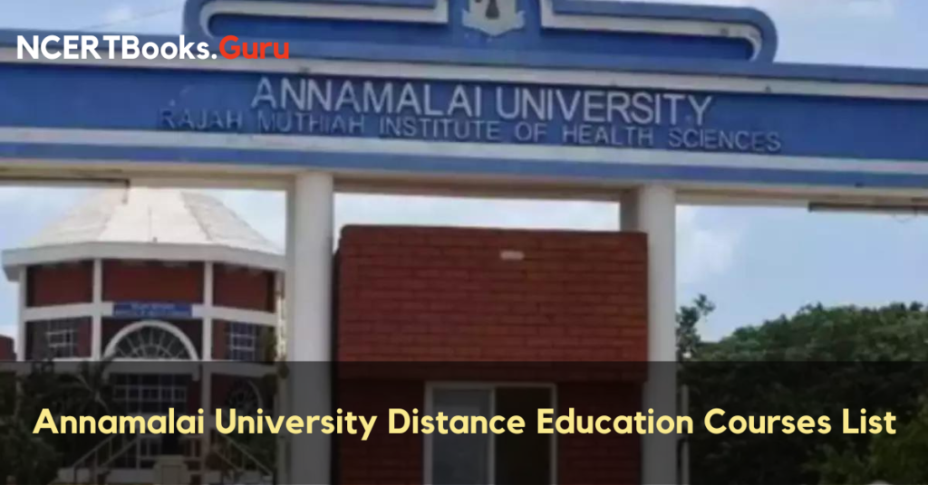 Annamalai University Distance Education Courses List